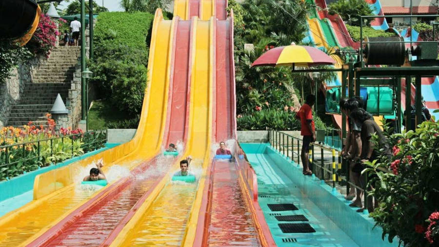 Bangalore Wonderla Amusement Park Water Activity Wallpaper