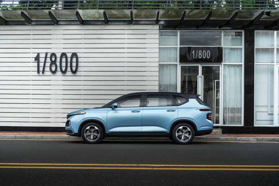 Baojun R M5 Blue S U V Parked Street Wallpaper