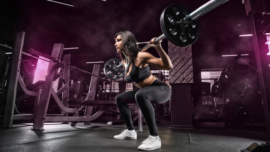 Barbell In Purple Lights Wallpaper