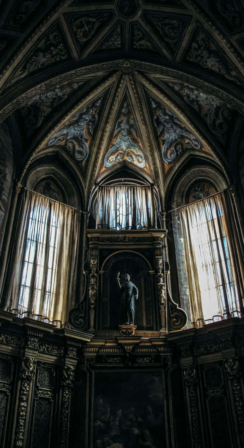 Baroque Architectural Interior Wallpaper