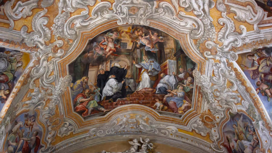 Baroque Ceiling Fresco Wallpaper