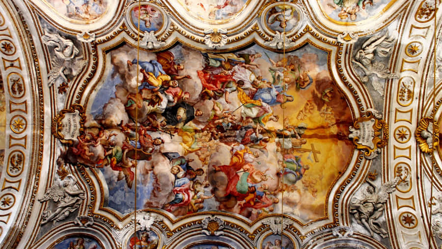 Baroque Ceiling Fresco Wallpaper