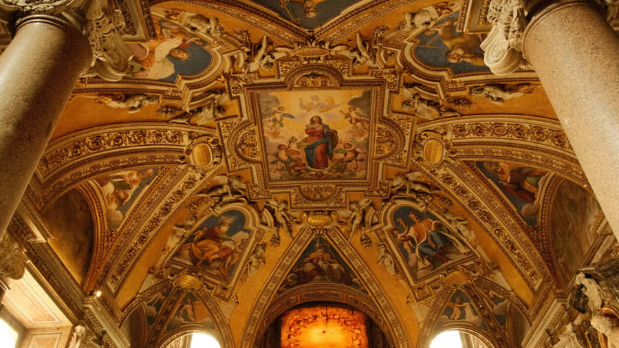 Baroque Ceiling Fresco Art Wallpaper