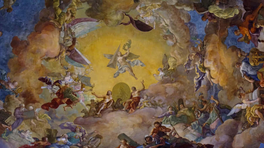 Baroque Ceiling Fresco Wallpaper