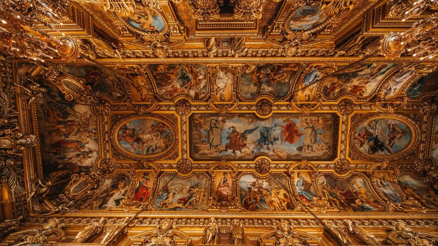 Baroque Ceiling Fresco Masterpiece Wallpaper