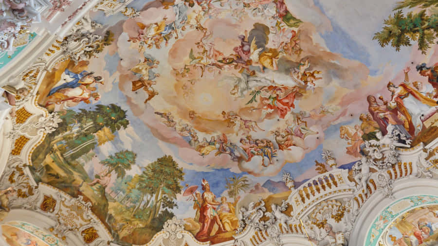 Baroque Ceiling Fresco Wallpaper