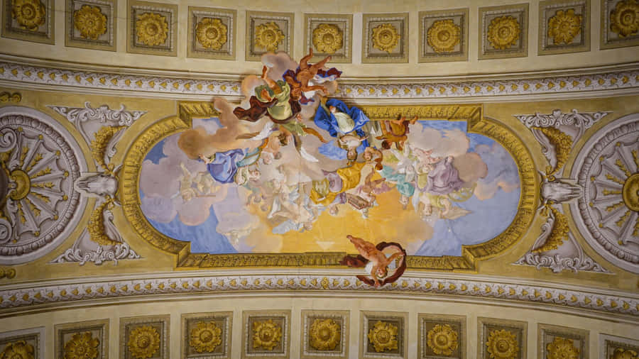Baroque Ceiling Fresco Wallpaper