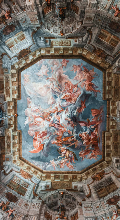 Baroque Ceiling Fresco Wallpaper