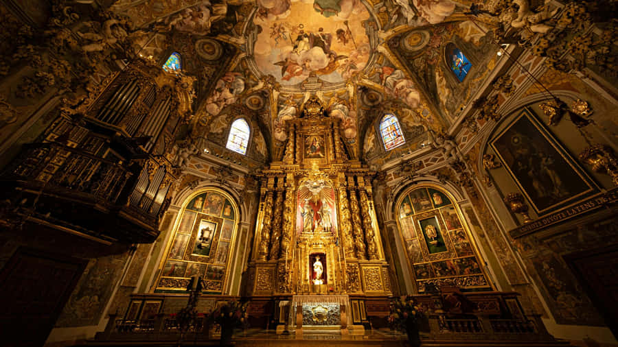 Baroque Church Interior Wallpaper