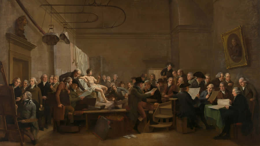 Baroque Era Intellectual Gathering Wallpaper