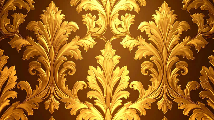 Baroque Gold Leaf Pattern Wallpaper