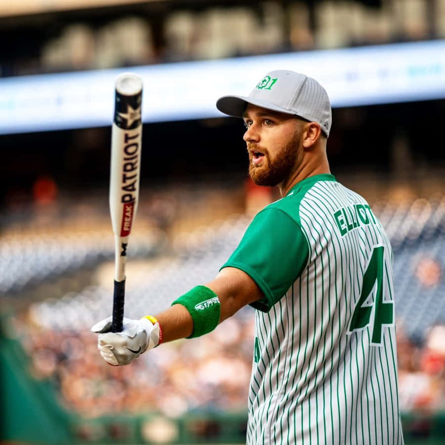 Baseball Player Balancing Bat Elliott4 Wallpaper