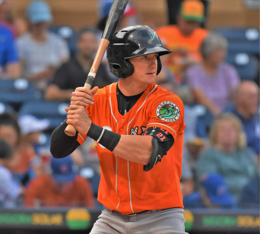 Baseball Player Preparesto Swing Wallpaper