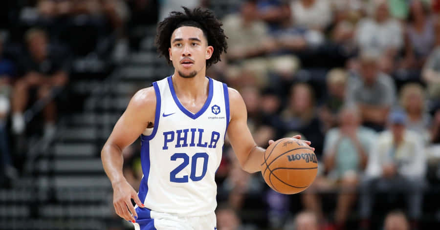 Basketball Player Dribbling Action Wallpaper