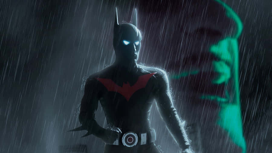 Batman Beyond And The Joker Face-off In Gotham City Wallpaper