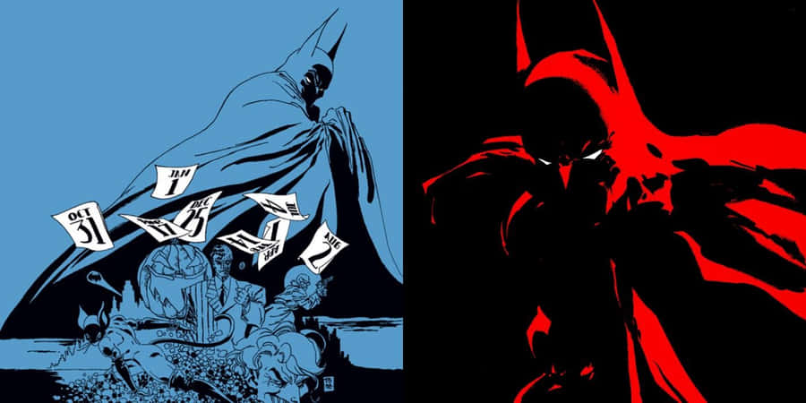 Batman Dark Victory Dual Panel Artwork Wallpaper
