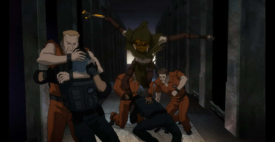 Batman In Action During Assault On Arkham Wallpaper