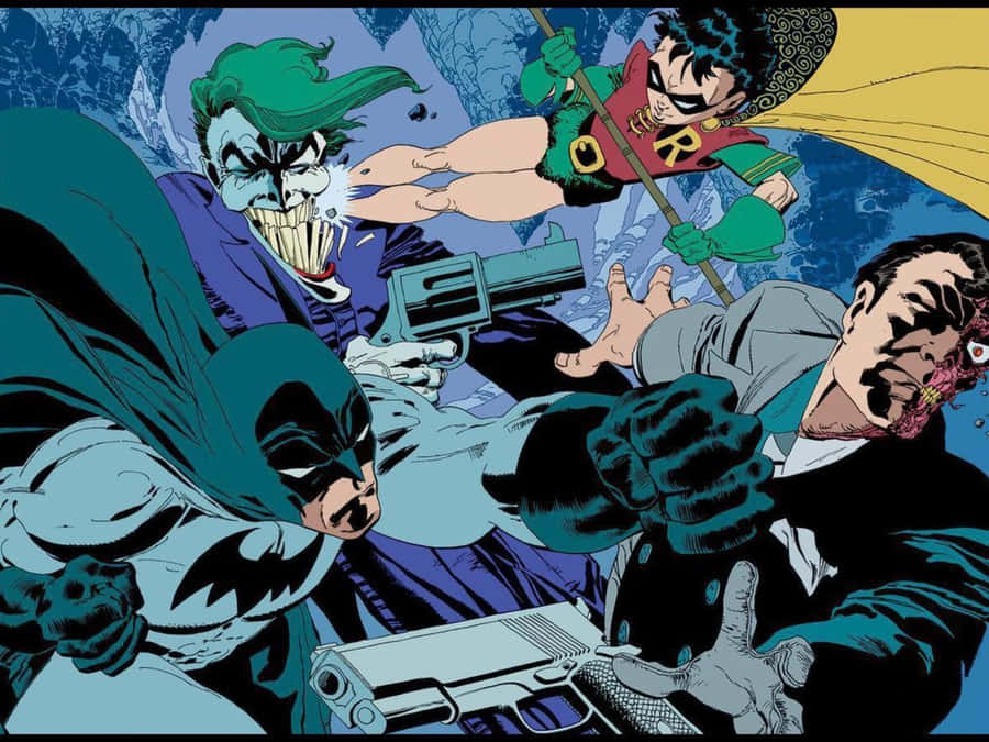 Batman Robin Joker Comic Action Wallpaper