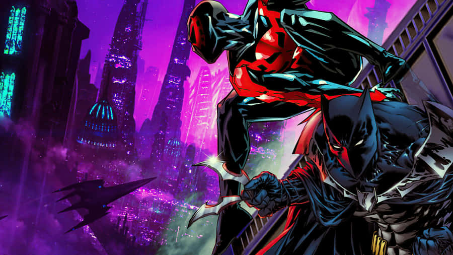 Batman Spiderman Crossover Artwork Wallpaper