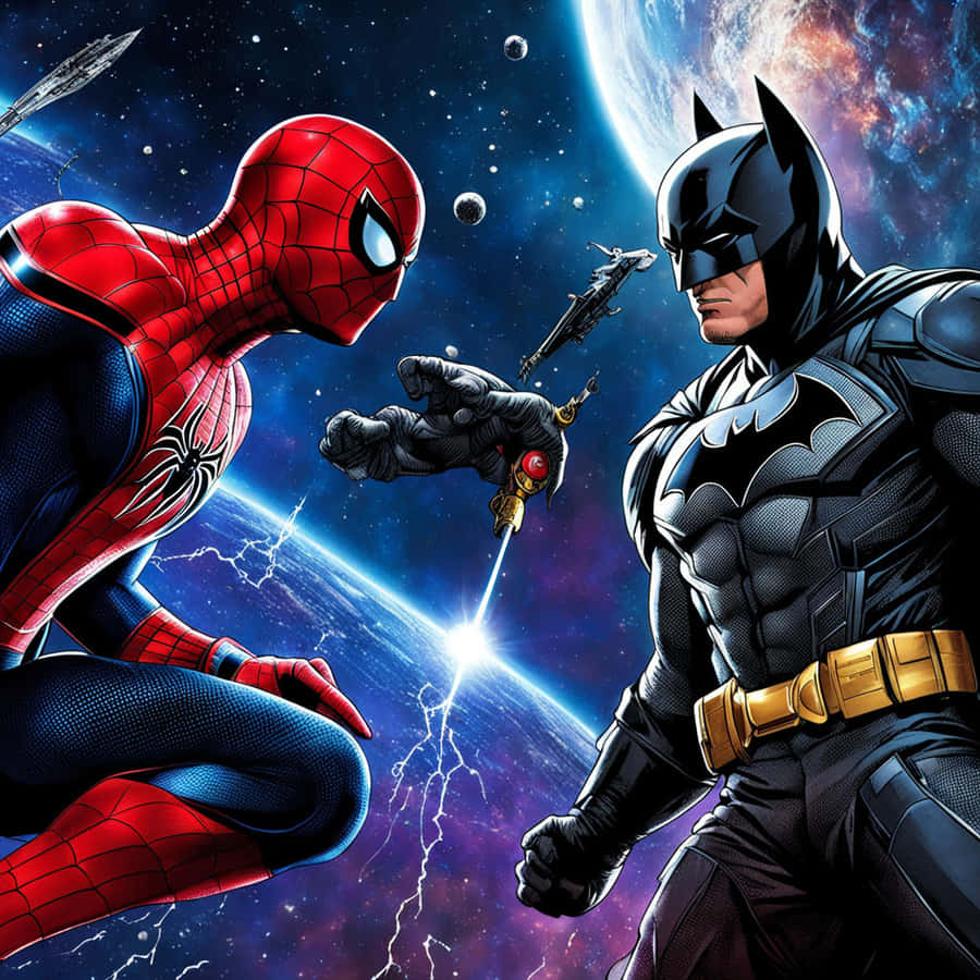 Batman Spiderman Epic Encounter Wallpaper