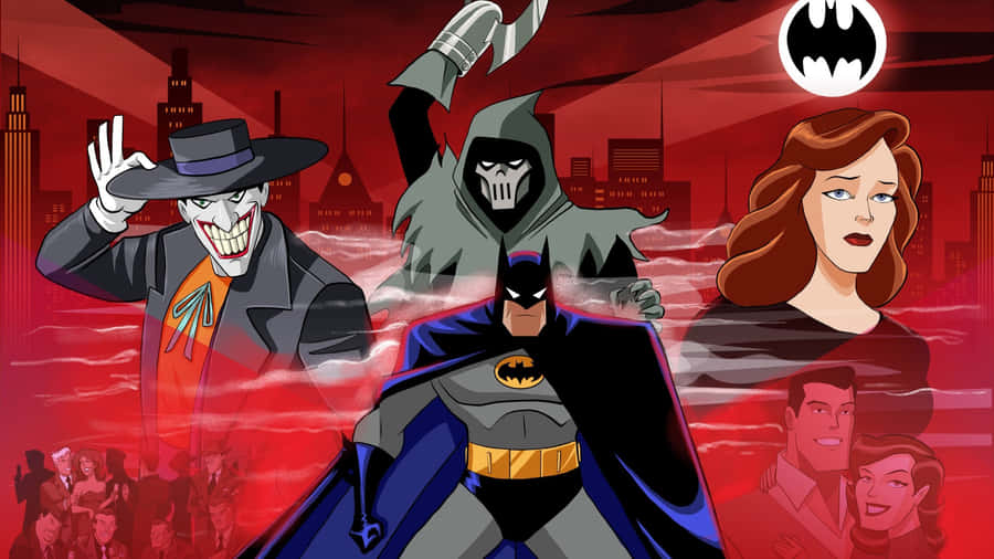 Batman Standing Tall In Gotham City From Batman: Mask Of The Phantasm Wallpaper