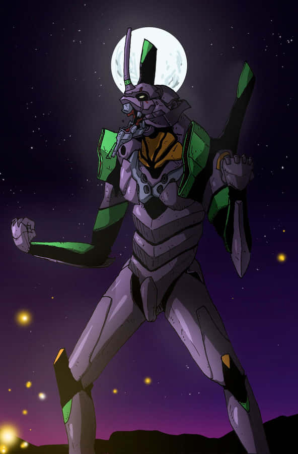 Battle-ready Eva Unit 01 Prepares For Action. Wallpaper