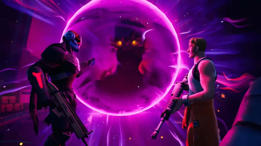 Battle Royale In A Beautiful Purple Hue Wallpaper