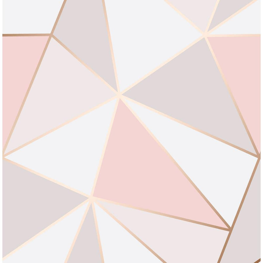 Be Bold And Stand Out With Rose Gold Geometric Design Wallpaper