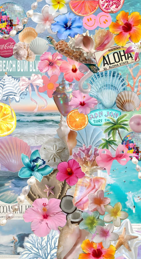 Beach Coconut Girl Vibes Wallpaper