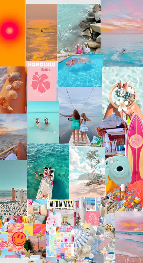 Beach Coconut Girl Vibes Wallpaper