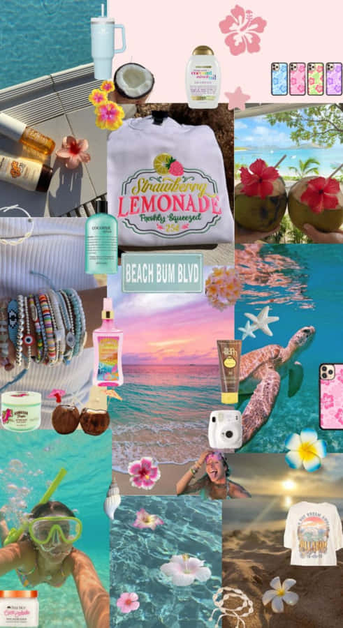 Beach Coconut Girl Vibes Wallpaper