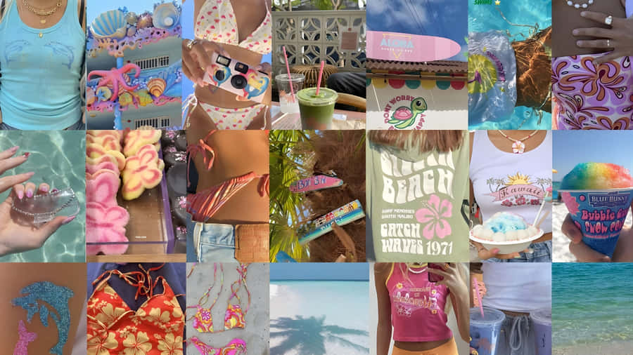 Beach Coconut Girl Vibes Wallpaper