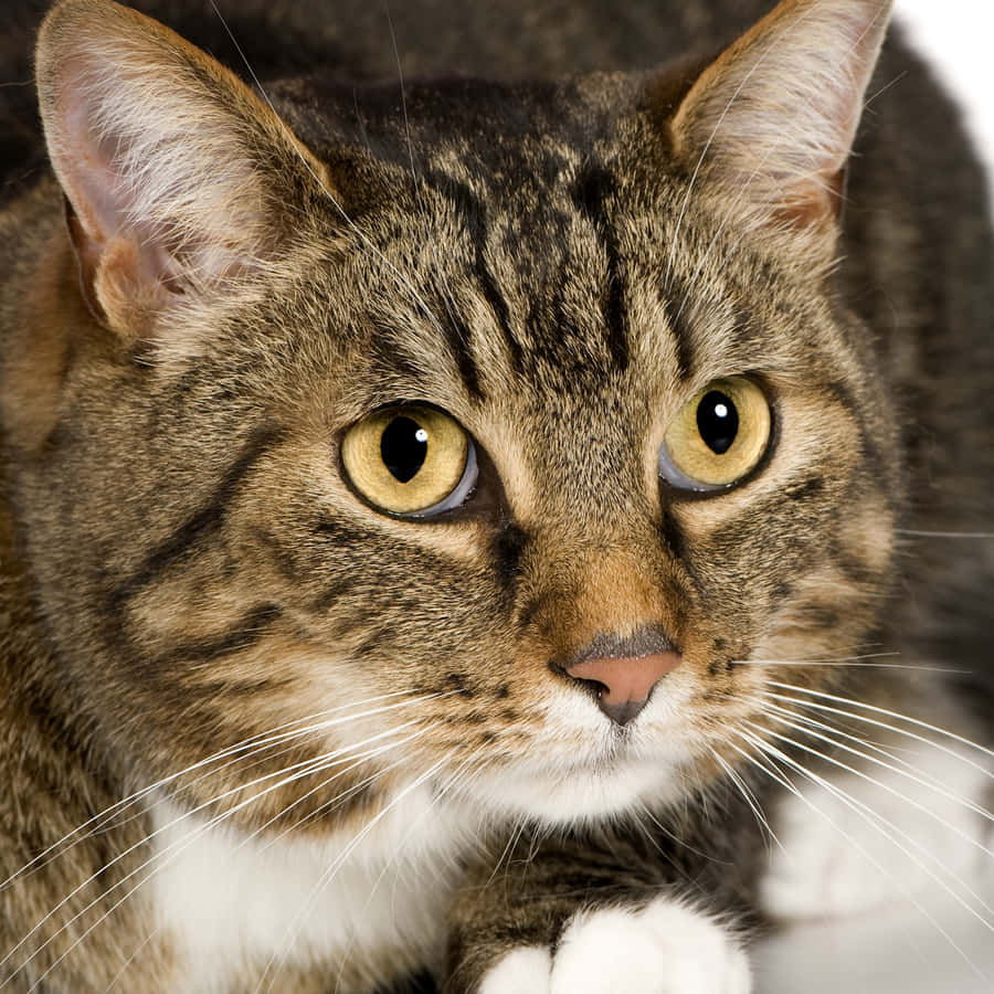 Beautiful European Shorthair Cat Lounging On A Floor Wallpaper