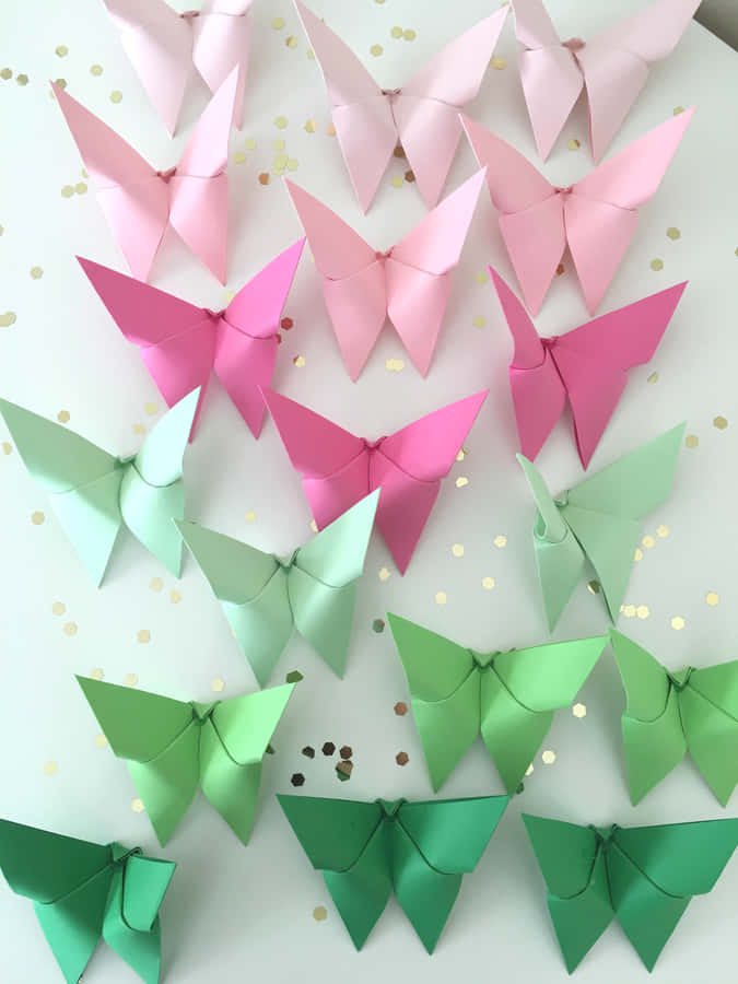 Beautiful Origami Butterfly Flying Gracefully In The Sky