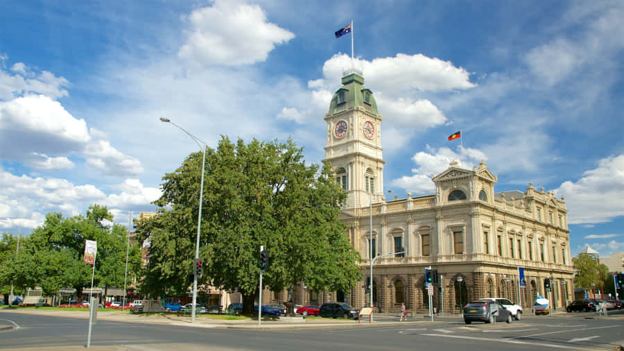 Beautiful Scenic View Of The Vibrant Cityscape Of Ballarat, Australia Wallpaper