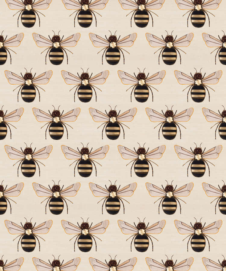 Bee Wall Insects Decor Wallpaper