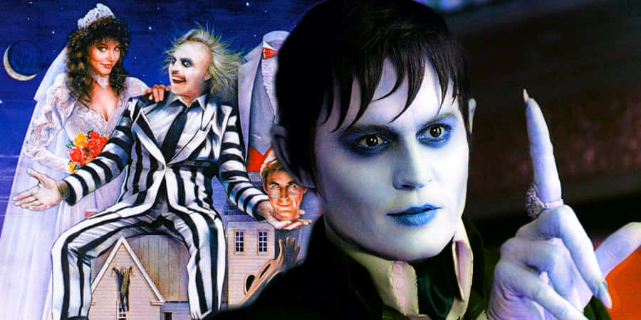 Beetlejuice Movie Characters Collage Wallpaper