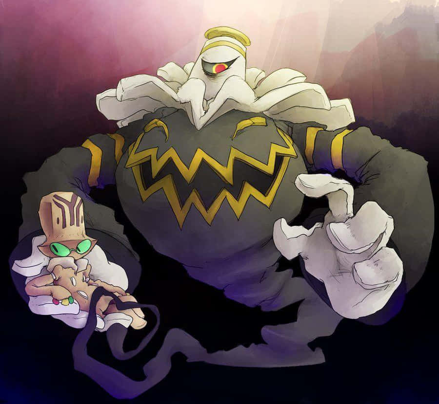 Beheeyem And Willoweep Halloween Wallpaper