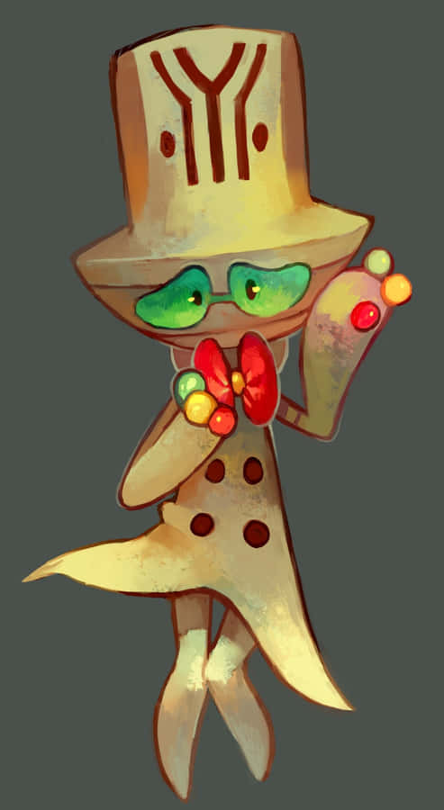 Beheeyem Wearing Red Bow Tie Wallpaper
