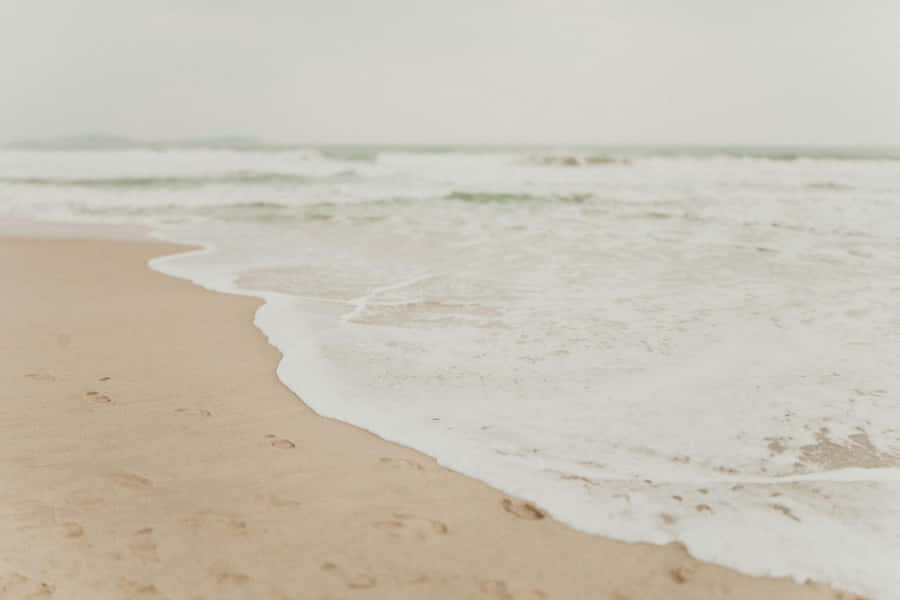 Beige Beach Waves Aesthetic.jpg Wallpaper