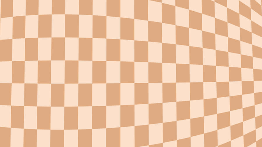 Beige Checkered Curve Pattern Wallpaper