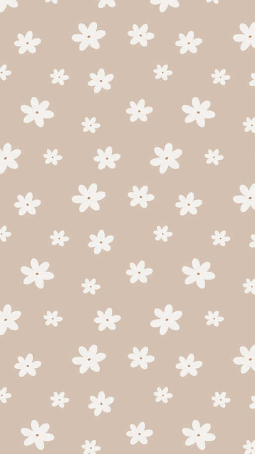 Beige Floral Pattern Background Wallpaper
