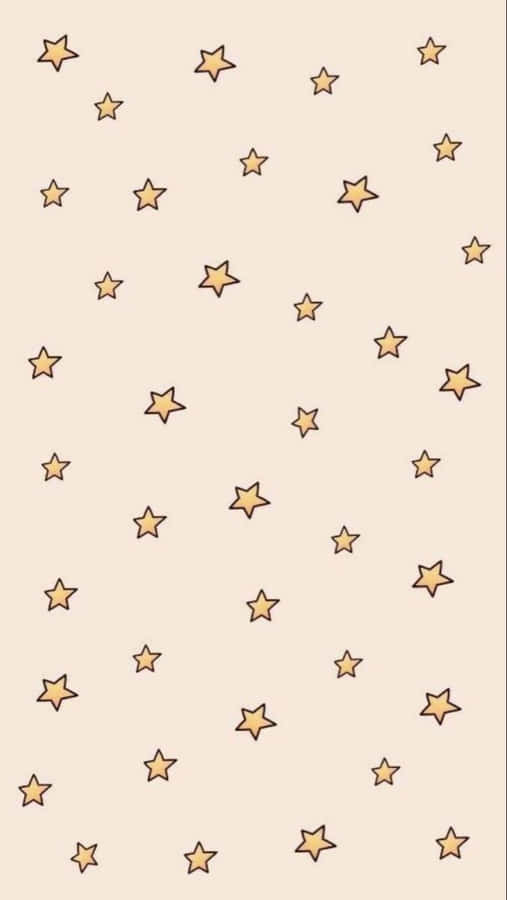 Beige Vanilla Star Pattern Wallpaper