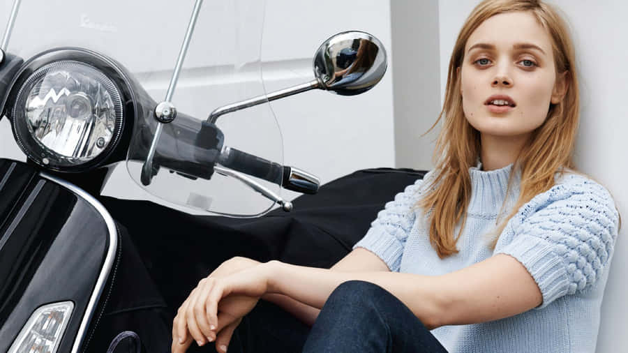 Bella Heathcote Scooter Photoshoot Wallpaper