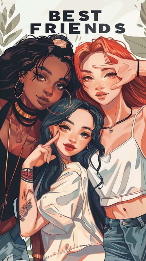 Best Friends Illustrated Pfp Wallpaper