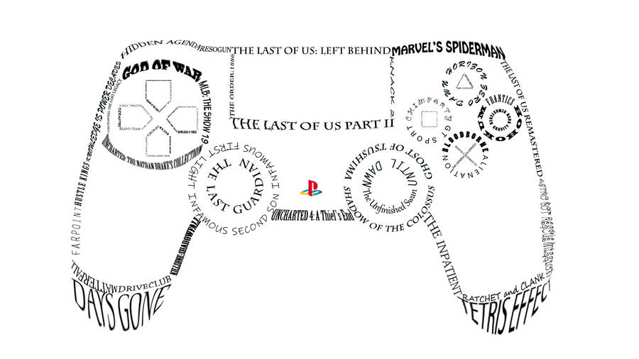 Best Ps4 Controller Word Outline Wallpaper