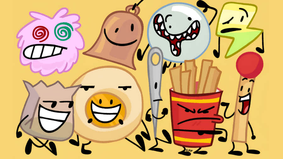 Bfdi Characters Group Shot Wallpaper