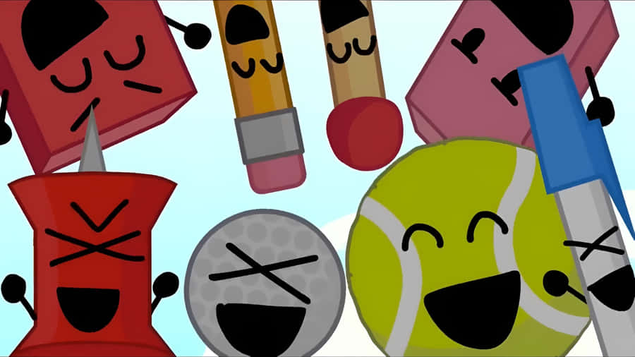 Bfdi Characters Group Shot Wallpaper