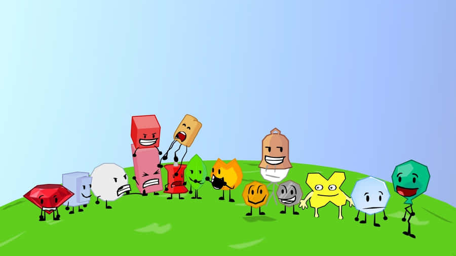 Bfdi Characters Group Shot Wallpaper