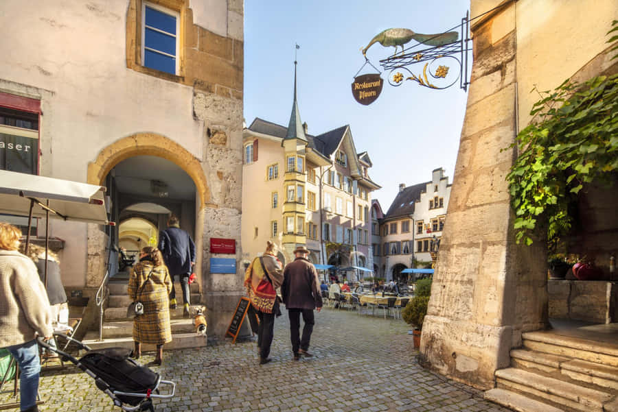 Biel Bienne Historic Town Center Switzerland Wallpaper